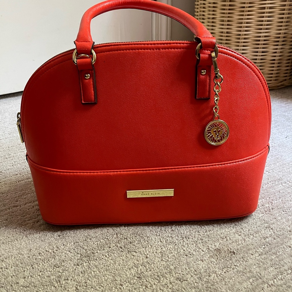 Anne Klein Coral Or Orange Satchel Bag - Picture 2 of 9